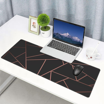 Rose Gold Black Mouse Pad, Geometry Large Big Gaming Mouse Pad Desk Pad, Mousepad with Non-Slip Rubber Base, Extended XXL Mouse Mat for Computer Laptop Office Accessories