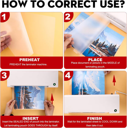 CAREGY 500 Pack Laminating Sheets,Holds 8.5 x 11 Inch Sheets,Thermal Laminating Pouches, 3 Mil, 9 x 11.5 Inches Lamination Sheet Paper for Laminator, Round Corner Letter Size