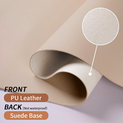 Bloss Extra Large Leather Desk Ma, 47.2" x 16.9" Non-Slip Dressing Table Cover Protector, Waterproof Student Study Desk Mat, Home Office Decor - Beige