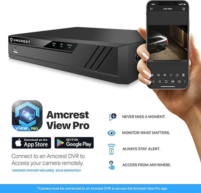 Amcrest Night Color Turret Analog Camera w/ 131ft Full Color Nightvision, Security Camera Outdoor for CCTV DVR, Built-in Microphone, 127° FOV, 2MP@30fps AMC-NC-1080TC28-W-V3