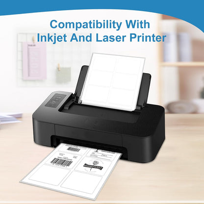 Name Tag Stickers 2 1/3"" x 3 3/8"", White Blank Mailing Labels, Inkjet and Laser Printer Guaranteed, 8 Labels Per Sheet, 250 Sheets - 2000 Labels, 3.375x2.33
