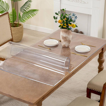 17 x 28 Inch Clear Table Cover Protector, 2mm Thick Clear Desk Mat, Plastic Table Cover, Vinyl Table Protector, Desk Mats on Top of Desks
