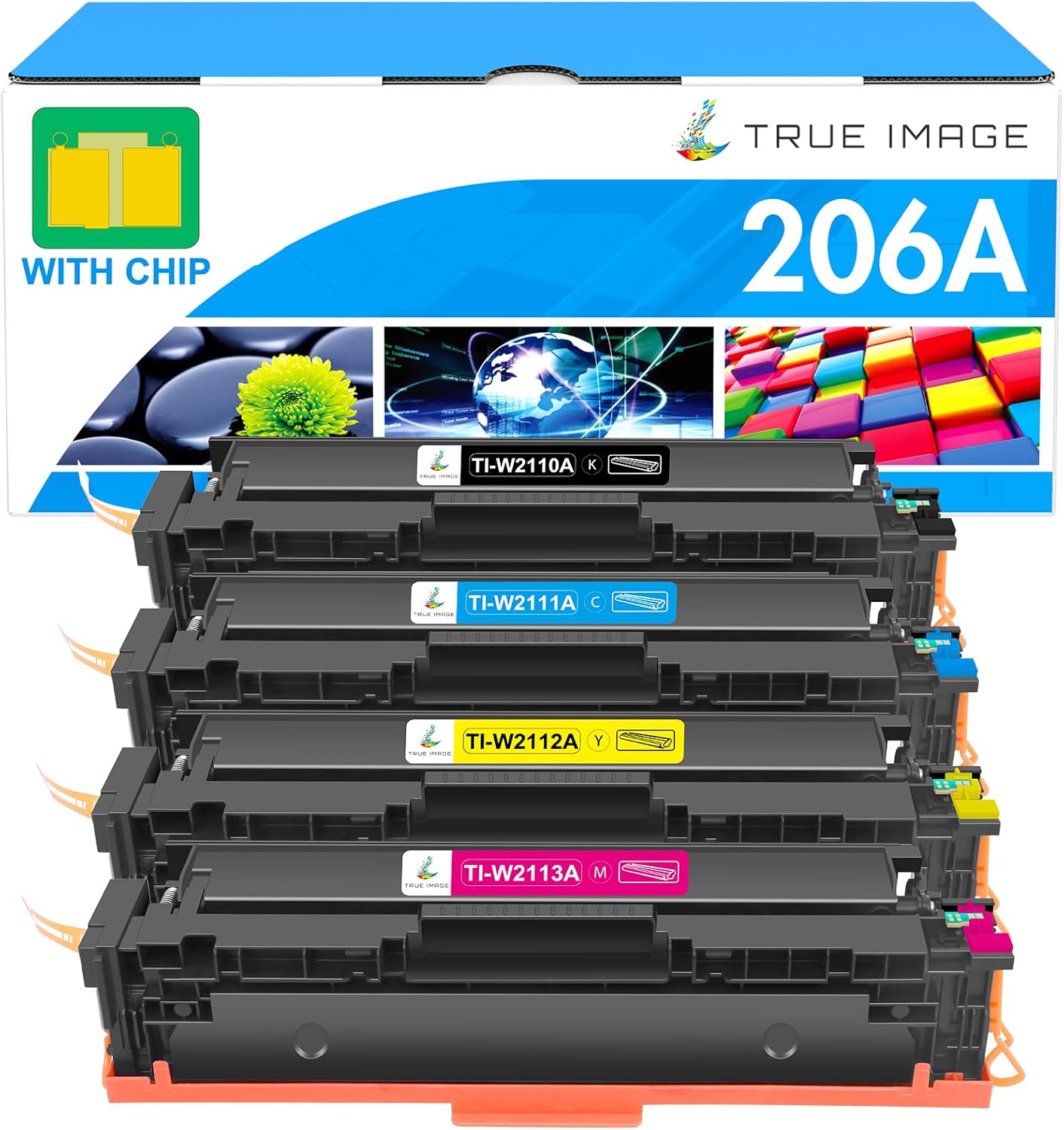 206A Toner Cartridges 4 Pack: M283fdw 206X Set Compatible Replacement for HP 206A 206X Color Laserjet Pro MFP M283fdw M283cdw M255dw M283 M255 Printer High Yield Ink (Black Cyan Yellow Magenta)