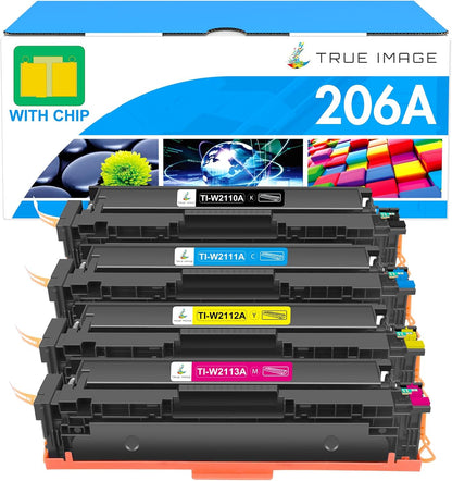 206A Toner Cartridges 4 Pack: M283fdw 206X Set Compatible Replacement for HP 206A 206X Color Laserjet Pro MFP M283fdw M283cdw M255dw M283 M255 Printer High Yield Ink (Black Cyan Yellow Magenta)