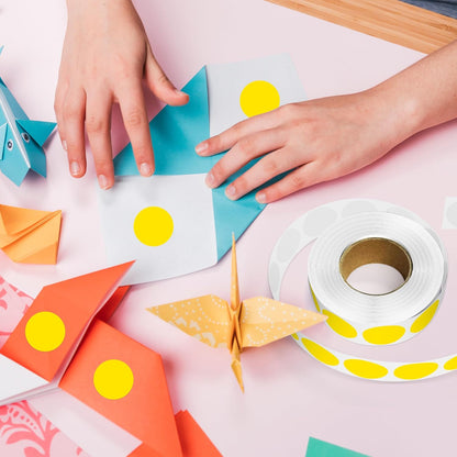 1 Inch Round Color Coding Labels, 1000 Dots Per Roll Yellow Color Coded Dot Stickers, Round Color Dot Labels for Organizing, Filing, and Storage