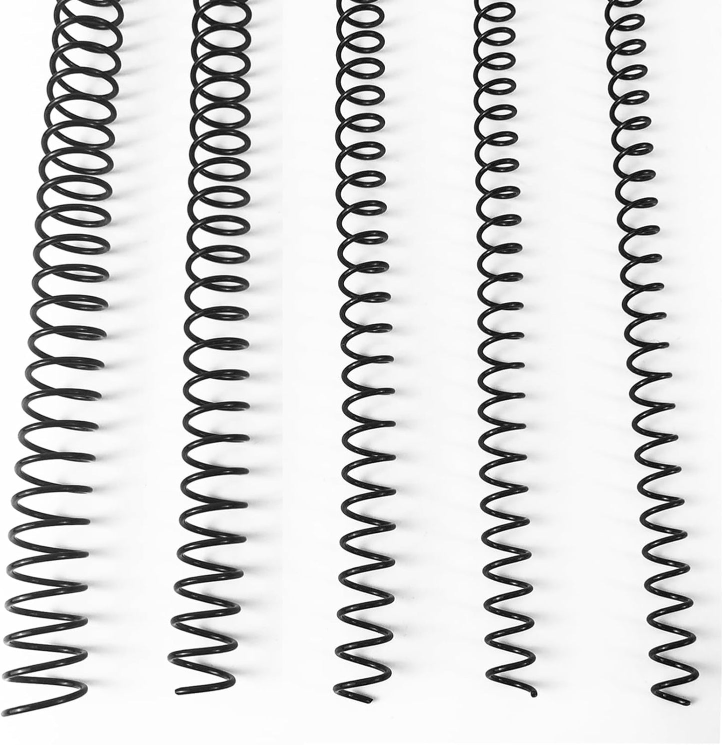 Binditek 60 Pack Plastic Spiral Binding Coils, Multi Size (8mm, 10mm, 11mm, 14mm, 16mm), 3:1 Pitch, 36-Loop, for Lettersize, for Students and Coworkers