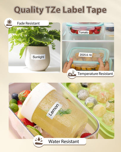 TZe-241 TZ 18mm 0.7 Laminated White Compatible with Brother Label Maker Tape 3/4" PTouch Tape TZe241 Work with Brother P Touch D410 D460BT 2040 1880 1890 E550W P700 P710BT, 6-Pack