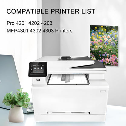 W2150XC W2151XC W2152XC W2153XC Compatible for W2150 Toner Cartridges Set, Compatible with Color Laser Jet Pro MFP 4301 4302 4303 Series Printers(4Pack, BCMY)