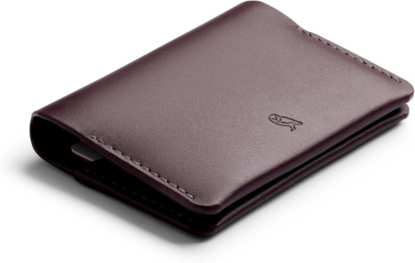 Bellroy Under Cover (slimline leather card wallet/holder with card storage, quick access slot, plus space for folded bills) - DeepPlum