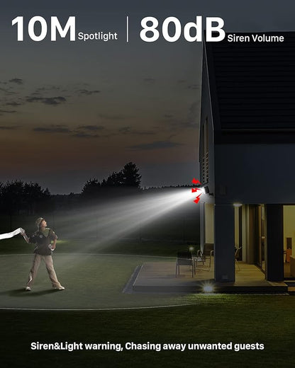 Security Cameras Wireless Outdoor: Cameras for Home Security WiFi Camera with Solar Panel Battery Powered Surveillance System Kit Motion Sensor Alarm Floodlight Night Vision IP66 Waterproof