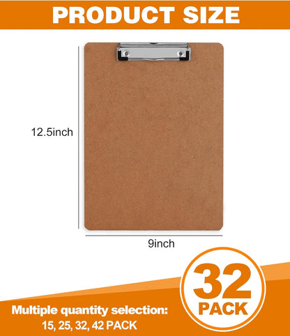 Clipboards, HERKKA 32 Pack Hardboard Office Clipboards Low Profile Clip Standard A4 Letter Size, ECO Friendly