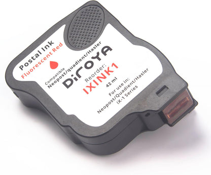 IXINK1 Ink Cartridge High Yield Replacement for Neopost Quadient Hasler iX-1 Series Franking Machine A0146668 Fluorescent Red Postage Meter Ink