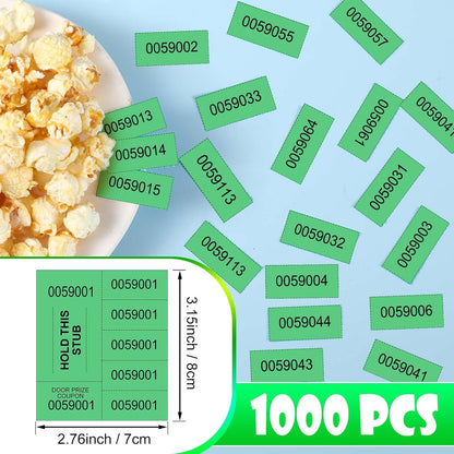 Kosiz 1000 Sheets 5 Bid Raffle Ticket Numbers Auction Tickets for Events & Church (Green)