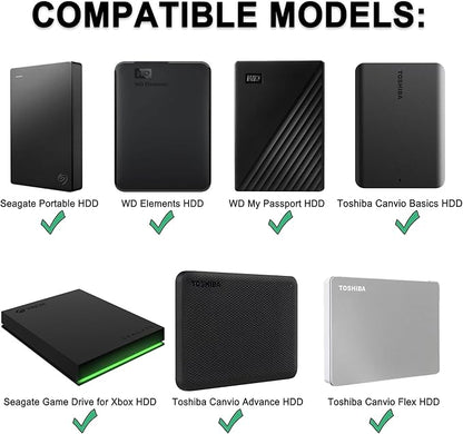 Lacdo Hard Drive Carrying Case for Seagate Portable/Game Drive for Xbox PS5, Toshiba Canvio Basics, WD My Passport Portable External Hard Drive HDD Case 1TB 2TB 4TB 5TB 6TB Shockproof Travel Bag,Black