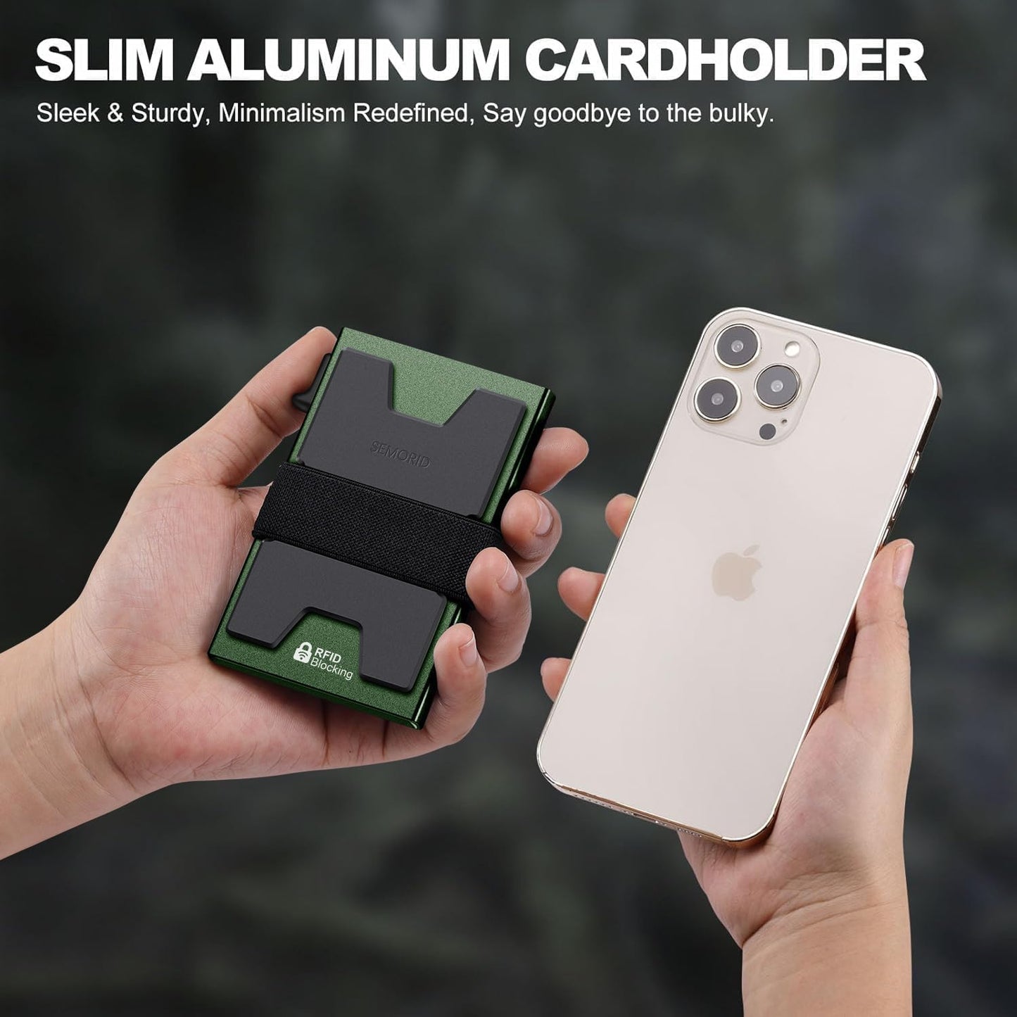 Slim Aluminum Card Holder Wallet - RFID Blocking Pop up Minimalist Wallet for Men | Front Pocket Smart Wallet Metal Card Case | Presents for Him