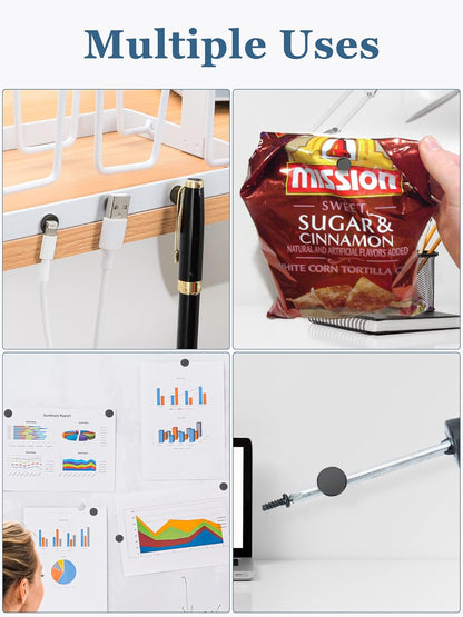 SMARTAKE 45 Pcs Refrigerator Magnets, Small Round Fridge Magnets, Multi-Use Premium Neodymium Office Magnets for Fridge, Whiteboard, Billboard in Home, Kitchen, Office and School (Black)