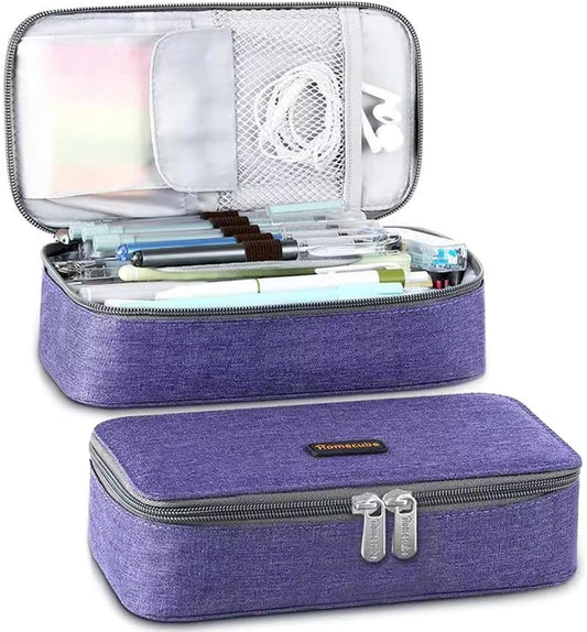 Homecube Big Capacity Pencil Case Oxford Cloth Bag Storage Pouch Marker Pen Pencil Cute Stationery Organizer Bag Holder with Zipper for Middle High School & Office Boy Girl Teen