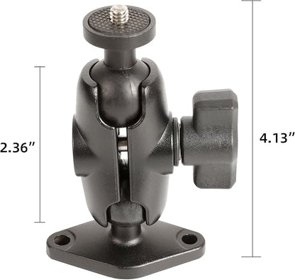 xik Camera Mount Holder: 1" Ball Rhombic Base, 1/4"-20 Thread - Fits Logitech Security Camera，DSLR, CCTV, Action Cam, Projector - Install on Wall, Desk, Car (AMPS), Boat