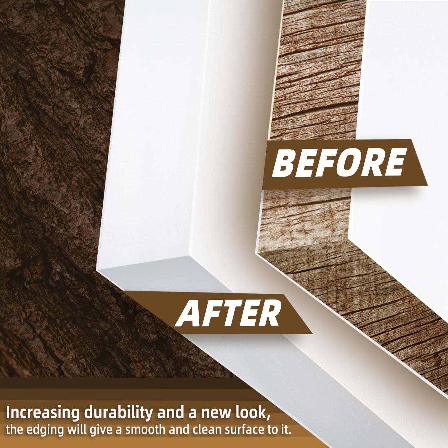 GSCIT Club Melamine Edge Banding, 3/4 inch x 25ft (19mm x 7.6m) White Edge Banding with Hot Melt Adhesive Pre-glued Cabinet Edge Banding Flexible White Veneer Edging for Plywood Furniture Table