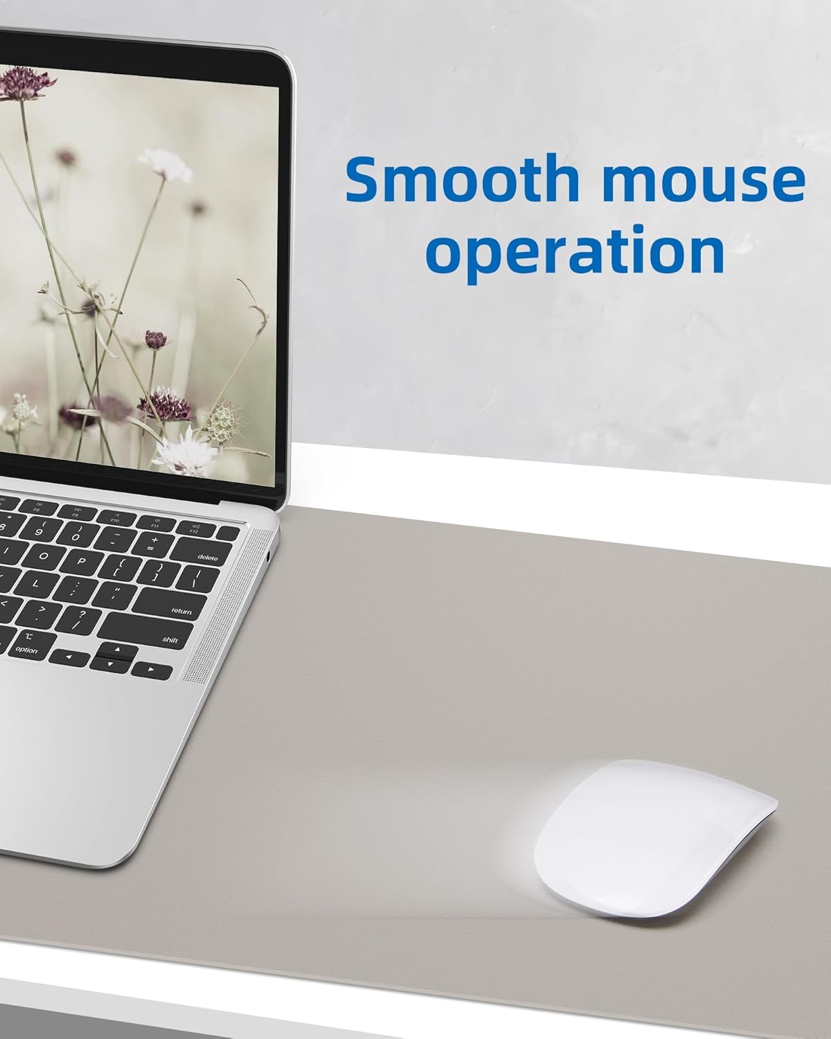 Leather Desk Pad Protector,Mouse Pad,Office Desk Mat, Non-SlipPU Leather Desk Blotter,Desk matt for Desktop,Waterproof Keyboard mat for Office/Home/Decor (Light Grye,31.5" x 15.7”