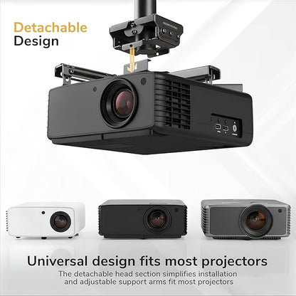Mount-It! PRO Projector Ceiling Mount, 23.8-35.6" Extension, Heavy-Duty Commercial Grade Ceiling Projector Bracket, 77 Lbs Weight Capacity