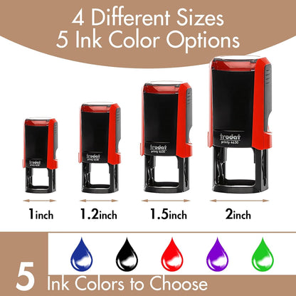 Custom Logo Stamps Self Inking, Customized Address Name Stamp, Personalized Stamp Image or Text,4 Different Sizes,5 Ink Color Options (Round)