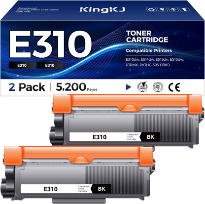 E310 E310dw Toner Cartridge Black 2-Pack High-Yield Replacement for Dell P7RMX PVTHG 593-BBKD Toner Compatible with Dell E310dw E514dw E515dn E515dw E310 E514 E515 Laser Printer Ink All-in-One Copier