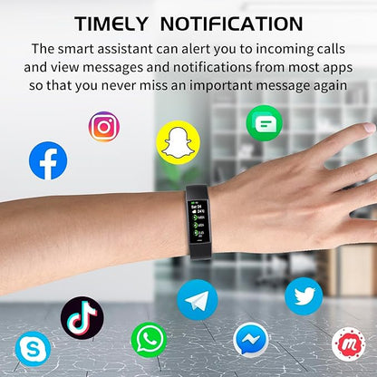 Fitness Tracker with 24/7 Heart Rate Blood Oxygen Sleep Monitor, Activity Tracker with 1.1" AMOLED Touch Color Screen, Multiple Sport Modes Step Counter, IP68 Waterproof for Women and Men