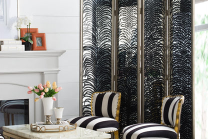 NicBex Room Divider 4 Panel Room Dividers with Durable Metal Frame Partition Room Dividers and Folding Privacy Screens Wall Divider for Home, Office, Room Separation,17.7" W x 1.5" D x 72.8" H, Black