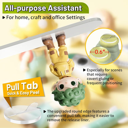 Upgraded 360Pcs Double Sided Tape Sticky Dots with Pull Tab, Removable Adhesive Mounting Putty No Trace Dots, 0.6" Clear Sticky Tack for Museum Picture Crafts & DIY