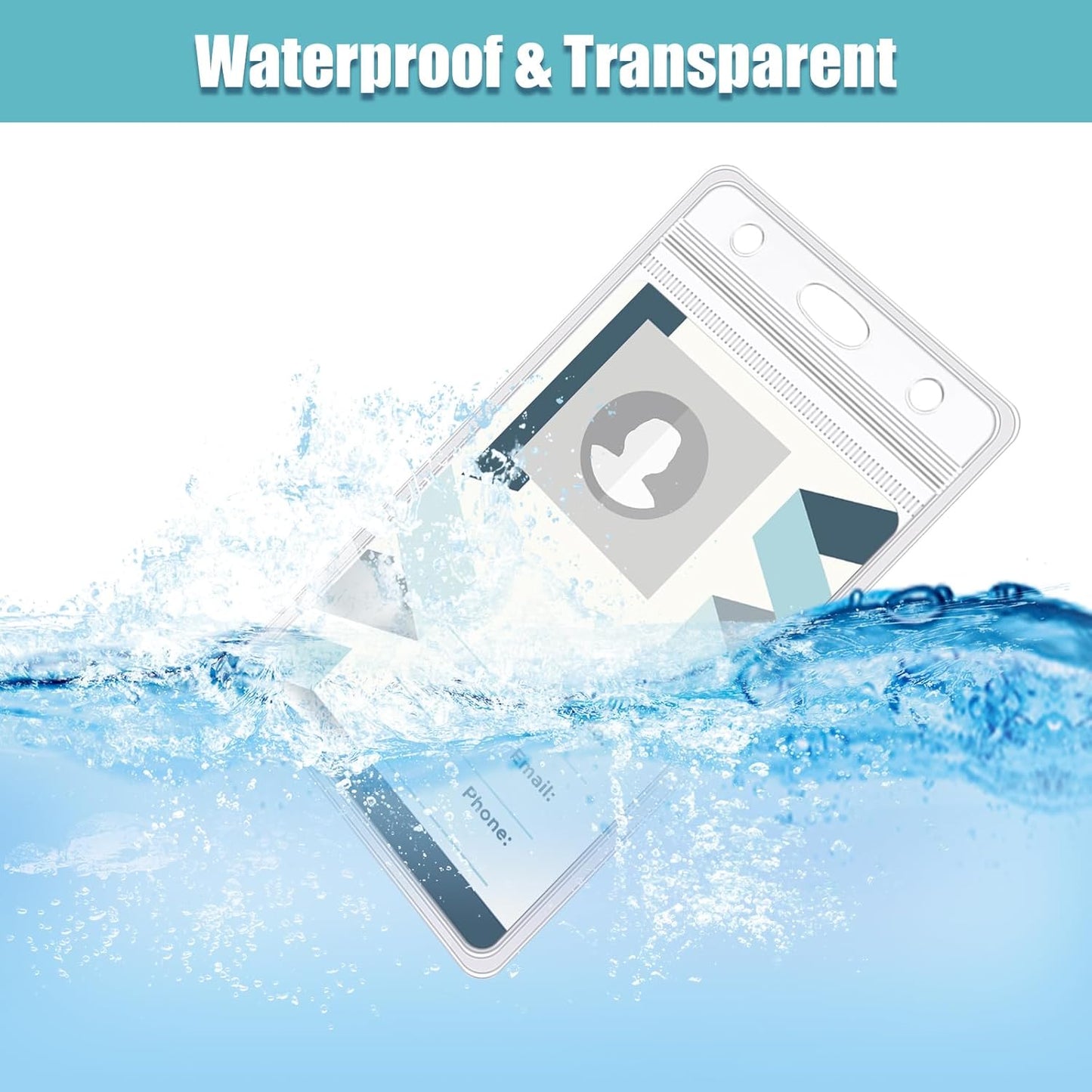 150 Pack Vertical ID Badge Holders Clear Plastic Waterproof Card Holder Resealable for Office Worker Teacher Nurse