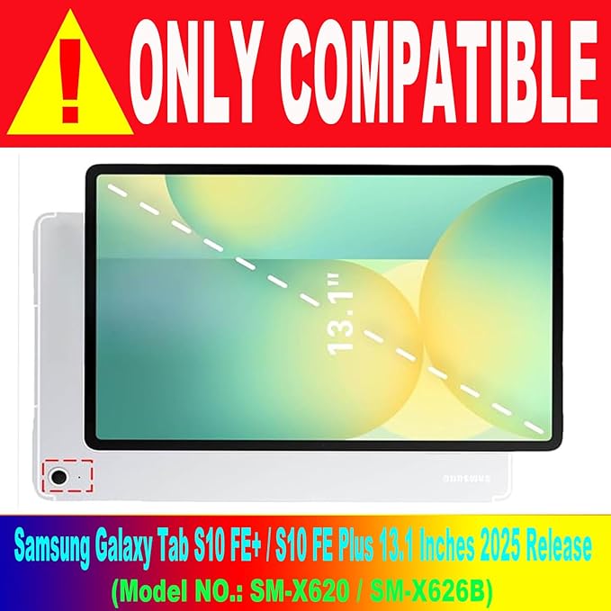 Keyboard Case for Samsung Galaxy Tab 10 FE Plus 13.1inch, S10 FE+ Smart Keyboard Case Magentic Keyboard Cover with S-Pen Holder, Pink