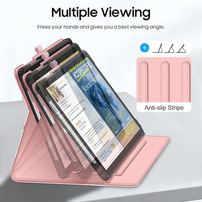 Fintie Case for Samsung Galaxy Tab A9 Plus/A9+ 5G 11 Inch 2023 Model (SM-X210/X216/X218), Multi-Angle Viewing Smart Stand Back Cover with Pocket Auto Wake/Sleep, Strawberry Cow