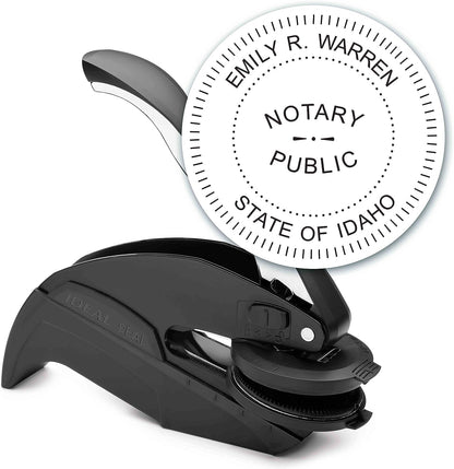 MaxMark Notary Seal Round Embosser for Idaho State - Includes Gold Burst Seal Labels (50 Count)