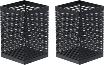 Comix Mesh Pen Holder Desk, Wire Pencil Holder with Foam Pad and Non-Slip Bottom Office Supplies Desk Organizer for Home Office School, 2 Packs