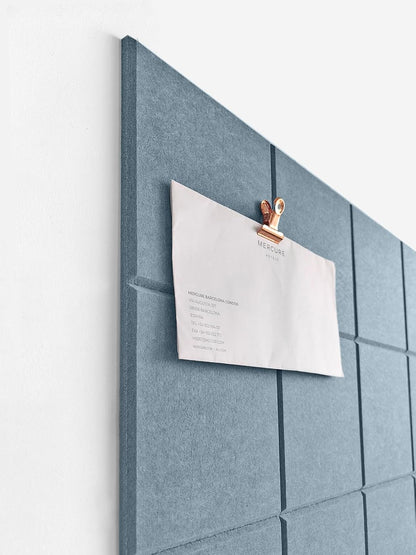 Cork Board 24 x36 Alternative - 6 Pack Felt Wall Tiles with Safe Removable Adhesive Tabs, Cork Boards for Walls Home Office Pin Board Tack Board Cork Board - Gray Blue