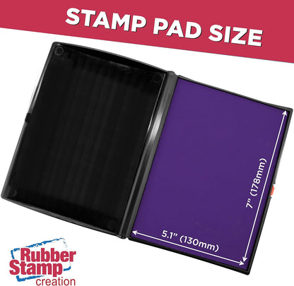Large Premium Purple Ink Stamp Pad - 5" by 7" - Quality Felt Pad