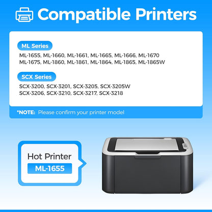 MLT-D104S Toner Cartridge Black 2-Pack High-Yield Replacement for Samsung MLT-D104S D104S 104S Compatible with Samsung ML-1660 ML-1665 ML-1675 ML-1860 ML-1865W SCX-3200 SCX-3205 SCX-3217 Laser Printer