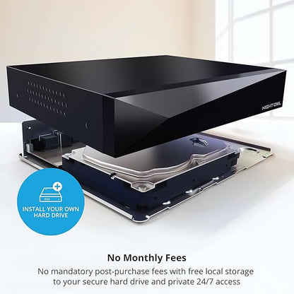 Night Owl 2-Way Audio 12 Channel 4K DVR with Customizable Storage (no HD Included) - Add up to 12 Total Devices