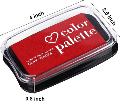 Large Finger Ink Pads for Kids Washable Craft Ink Stamp Pads, DIY for Rubber Stamps, Paper, Scrapbooking, Wood Fabric, Best Gift for Kids (3 x2inch Red)