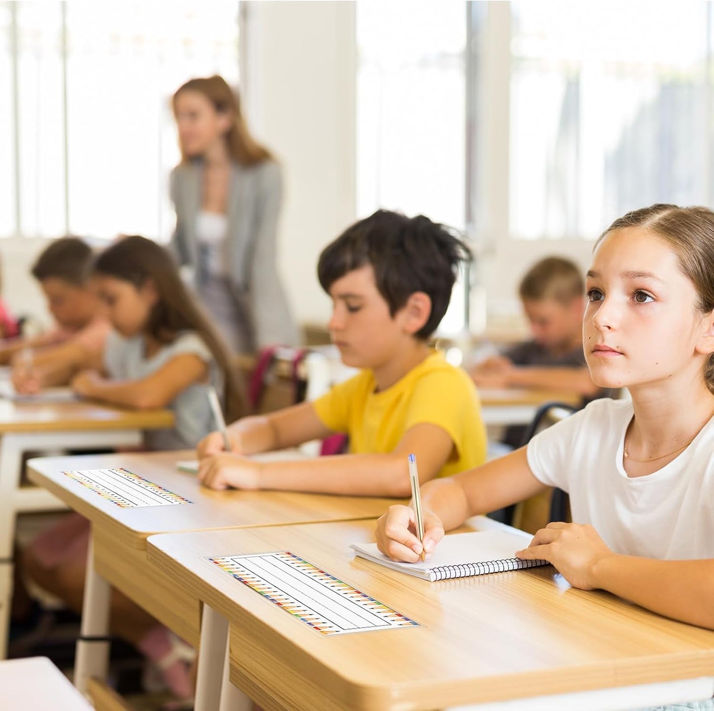 Jeyiour 100 Pcs Label Holders Adhesive Nameplate Pockets Storage Bin Labels Index Card Holder Shelf Plastic Peel Stick for Classroom Supermarket Bookshelf Library Student Box Drawer (3.5 x 10.9 Inch)