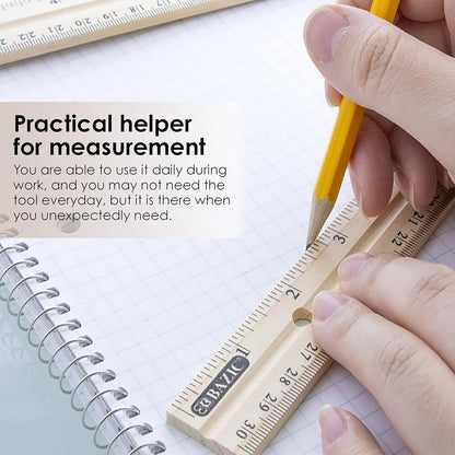 BAZIC Wooden Ruler 12" (30cm), Singel Metal Edge, Inches Centimeter Metric Measuring Drafting Rulers, for Students School Supplies (3/Pack), 1-Pack