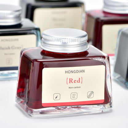 Hongdian Fountain Pen Bottled Ink Red, 60ml Fountain Pen Bottled Ink, Non Carbon