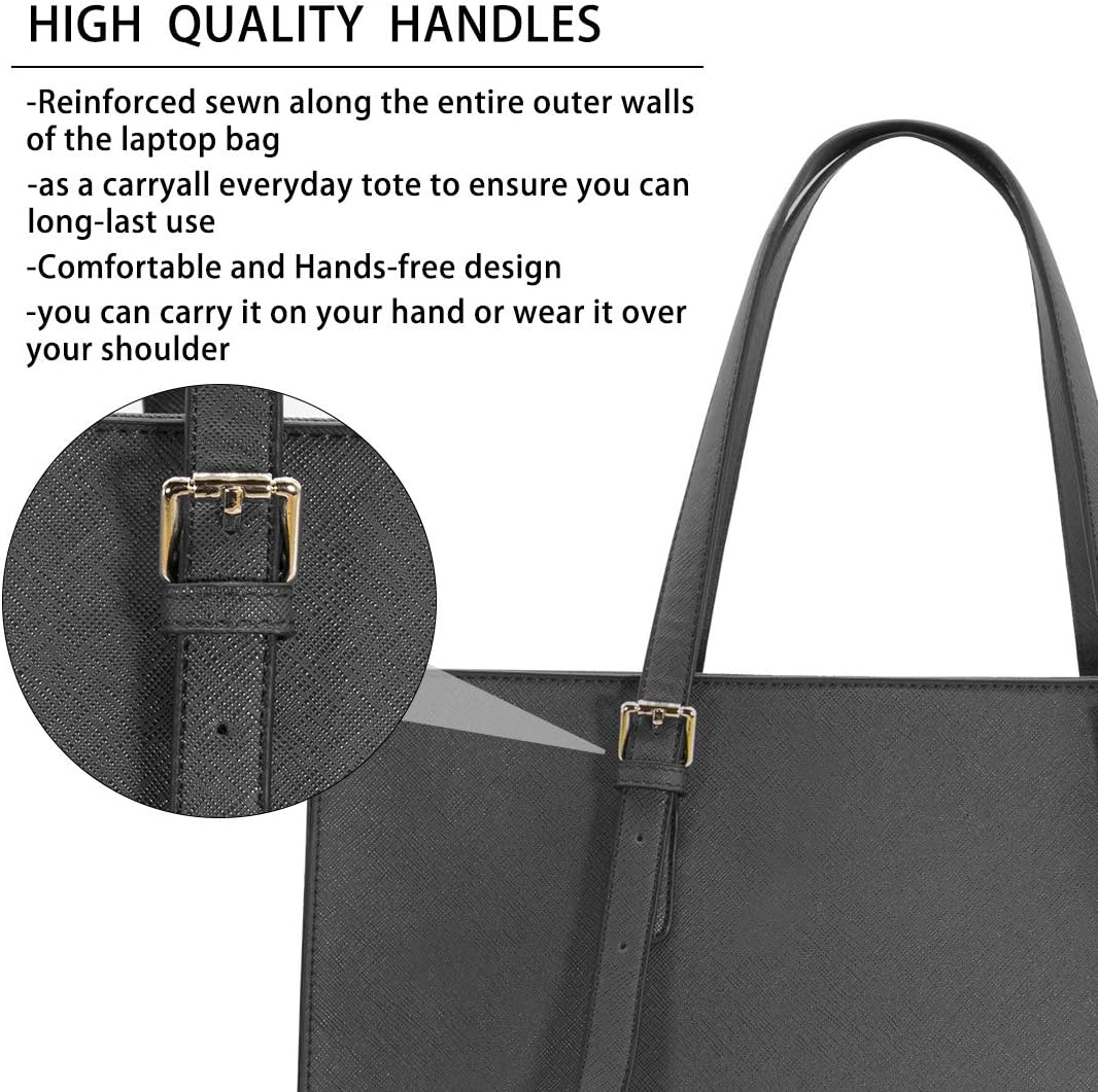 Laptop Bag for Women Waterproof Lightweight Leather 15.6 Inch Computer Tote Bag Business Office Briefcase Large Capacity Handbag Shoulder Bag Professional Office Work Bag 15.6 Inch Grey