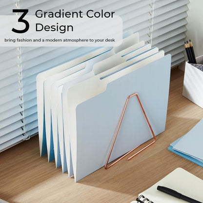 Y YOMA 12 Pack Colored File Folders Letter Size Gradient File Folder with 1/3-Cut Tab Cute Pretty Decorative Heavyweight Filing Folder File Organizers for Office School Home Desktop, Lake Blue