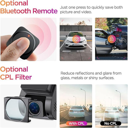 VIOFO Dash Cam A119 Mini 2, STARVIS 2 Sensor, 2K 60fps/HDR 30fps Voice Control Car Dash Camera with 5GHz Wi-Fi GPS, Night Vision 2.0, 24H Parking Mode, Supercapacitor (SD Card Not Included)