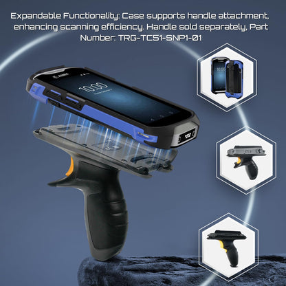 TC51 TC52 TC56 TC57 TC510K Case with Hand Strap - Protective & Ergonomic for Zebra Handheld Barcode Scanners SG-TC5X-EXO1-01 SG-TC5X-EXONHS-01 (Blue)