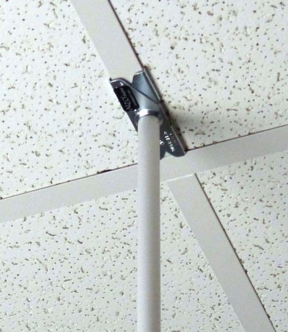 ALZO Short Suspended Drop Ceiling Video Projector Mount with Scissor Clamp for T-Bar Attachment with 10 Inch Drop