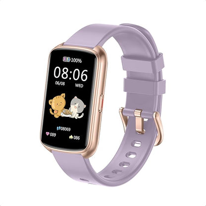 Fitness Trackers, 1.47 Inch Smartwatch, Touchscreen Activity Tracker with Thin Smartband Design, 5ATM Waterproof Fitness Watch Blood Oxygen Heart Rate Monitor for Android/iOS (Light Purple)