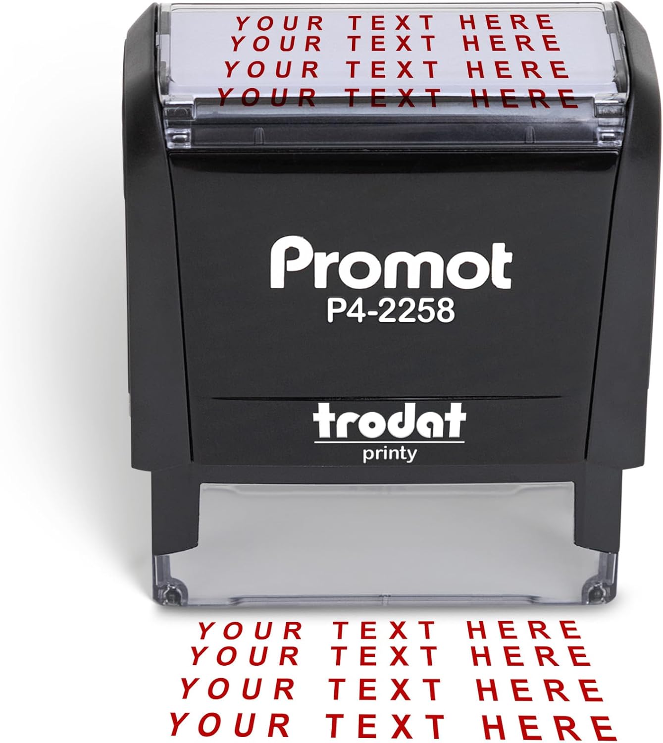 Promot Self Inking Custom Stamp - Up to 4 Lines of Personalized Text, Customized Address Stamp with Easy to Change Ink Cartridge (Large)